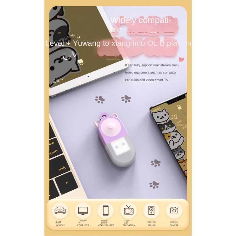 Usb 2.0 Dung Lượng 16GB 32GB 64GB 128GB Hình Tai Mèo Dễ Thương
