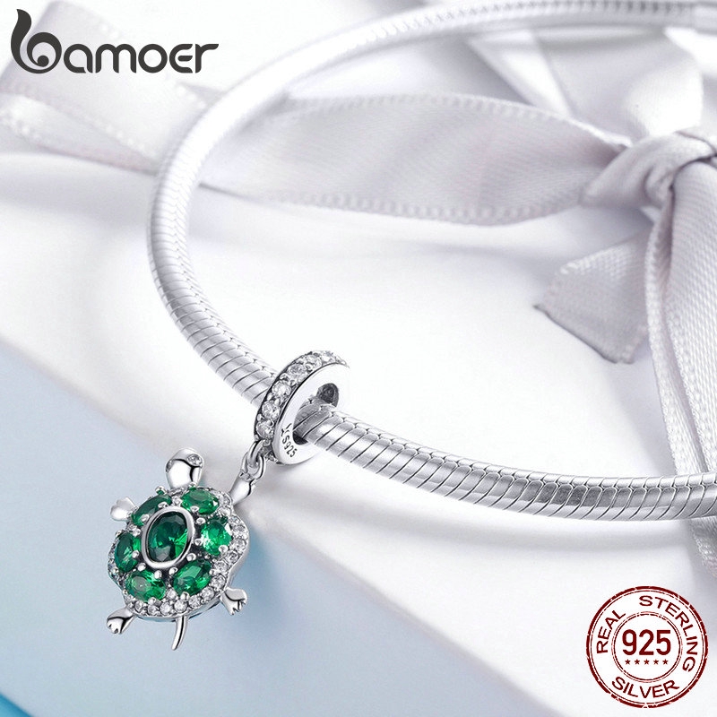 Hạt Trang Sức Bamoer Scc1017 bạc 925 Hình Chú Rùa Xinh Xắn
