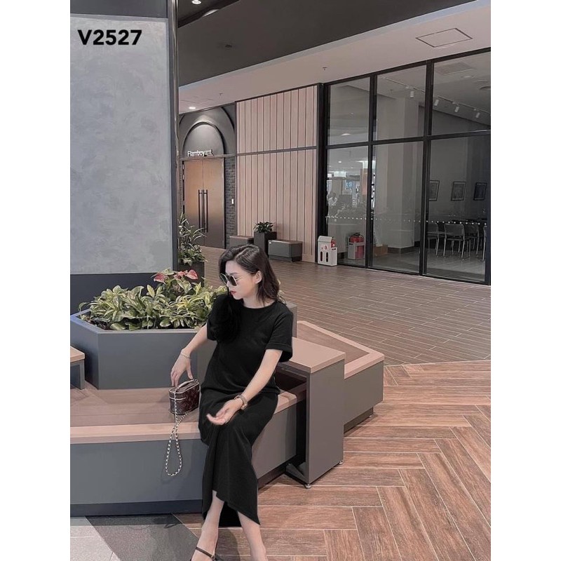 VNU289 - VÁY SUÔNG COTTON HỞ LƯNG XÍCH SAU