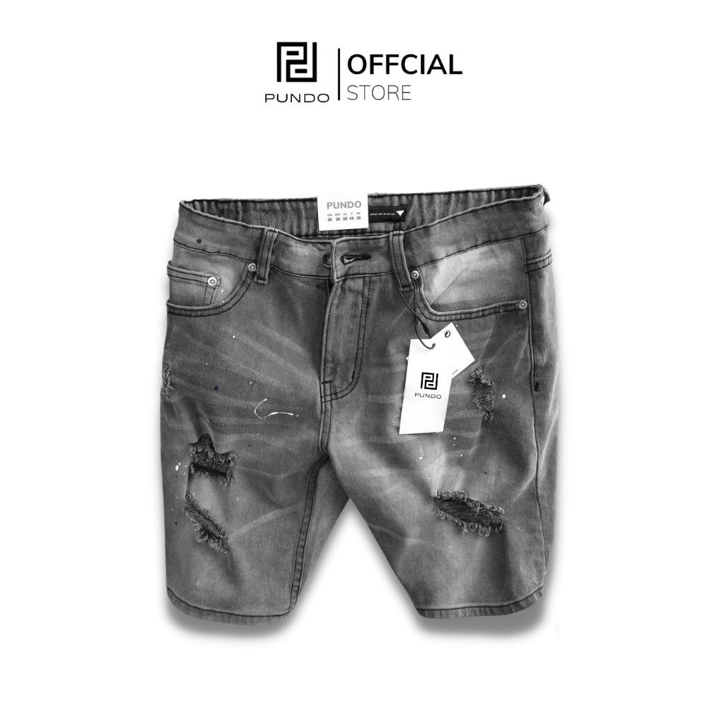 Quần short jean nam chất cotton jean cao cấp co giãn nhẹ ,form slimfit dễ phối PUNDO QSPD018