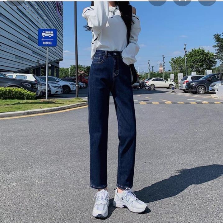 Quần jean bò ống rộng suông xuông nữ jeans cạp cao phong cách Hàn Quốc sành điệu style năm 2022 HoHaJean22 | BigBuy360 - bigbuy360.vn