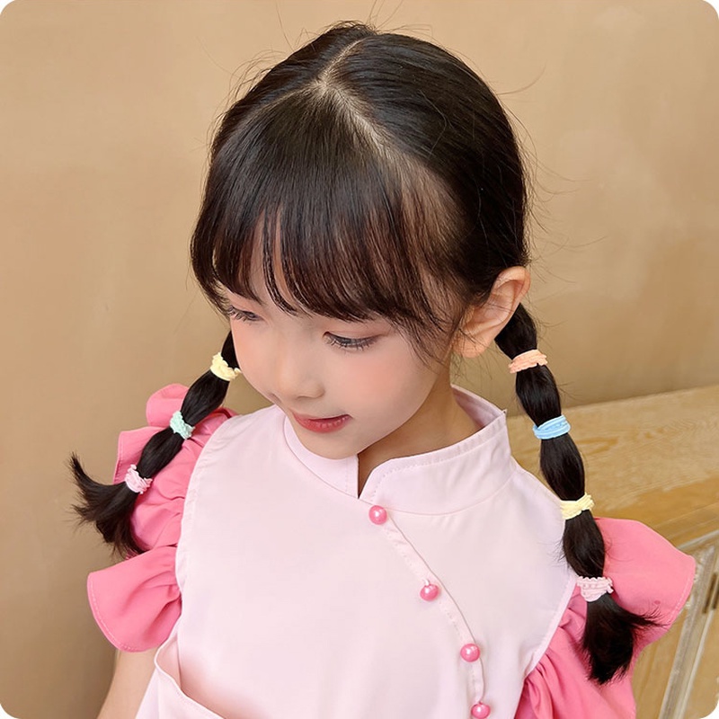 Dây Buộc Tóc Cao Su Co Giãn Màu Kẹo Dễ Thương Cho Bé Gái