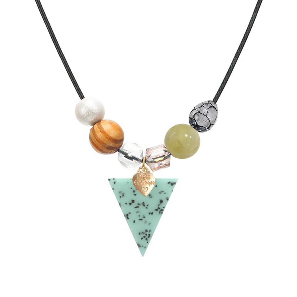 Vòng cổ Dáng Dài Mặt Tròn Phối Tua Rua Nhiều Màu Sắc Phong Cách Retro