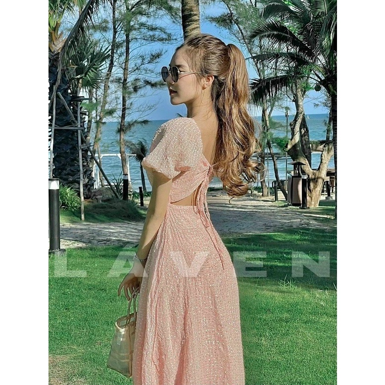 Đầm Maxi Cổ Vuông Vải Voan Chiffon ChemMix - Váy Maxi Xẻ Tà Đi Biển, Đầm Dự Tiệc Siêu Xinh