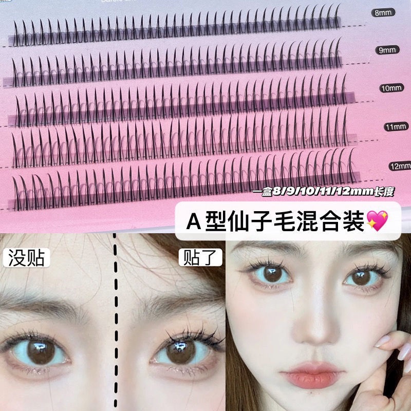 ✨Hộp Lông Mi Giả kiểu dáng đuôi cá tự nhiên loại A chất lượng cao Tự Nhiên Nhiều Kích Thước Tùy Chọn Lông Mi Giả mẫu cao cấp