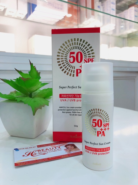 (AUTH_Korea)Kem chống nắng siêu bảo vệ da Super Perfect Sun Cream SPF50+/PA+++ AMICELL