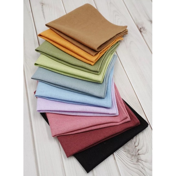 Khăn tay vải linen trơn kích thước 25x25cm