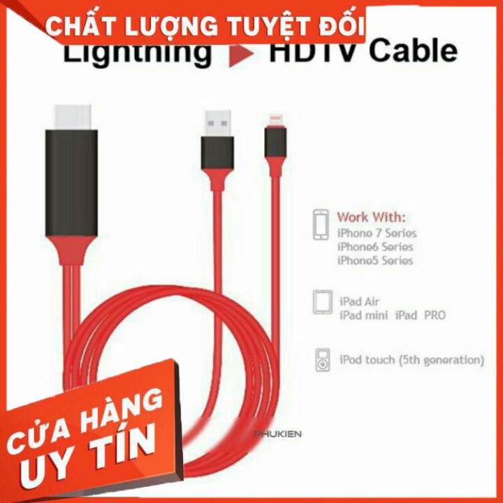 Cáp HDMI cho iPhone 6 / 7 / 8 / X, iPad kết nối Tivi, Máy chiếu cao cấp