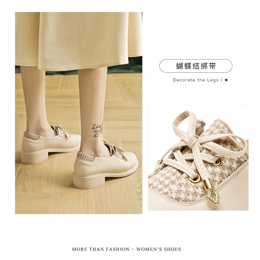 Giày LOLITA Nhật Bản Giày Da Đính Nơ Cao Gót 5 Phân