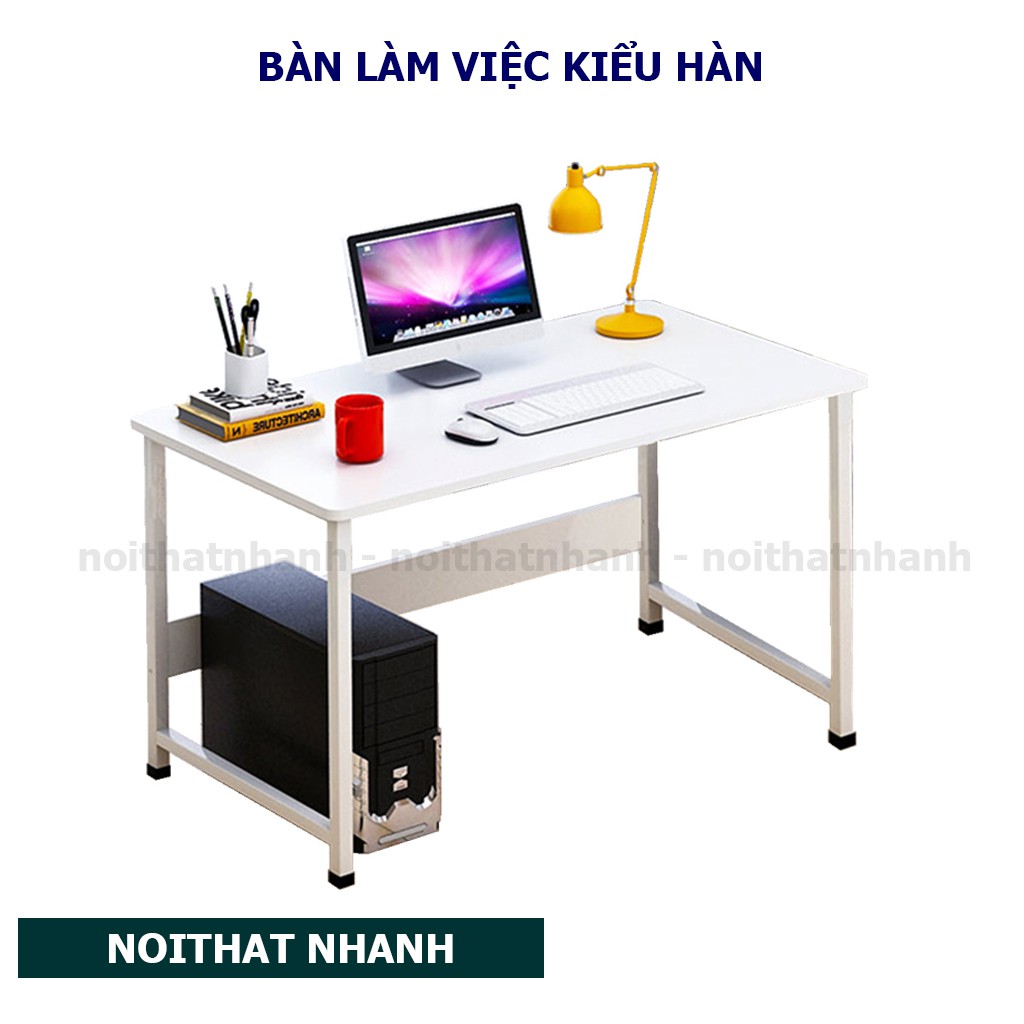 Bàn làm việc kèm giá sách, đã định vị các lỗ lắp ráp nên tháo lắp rất dễ dàng (tặng gương soi gỗ để bàn ) | WebRaoVat - webraovat.net.vn