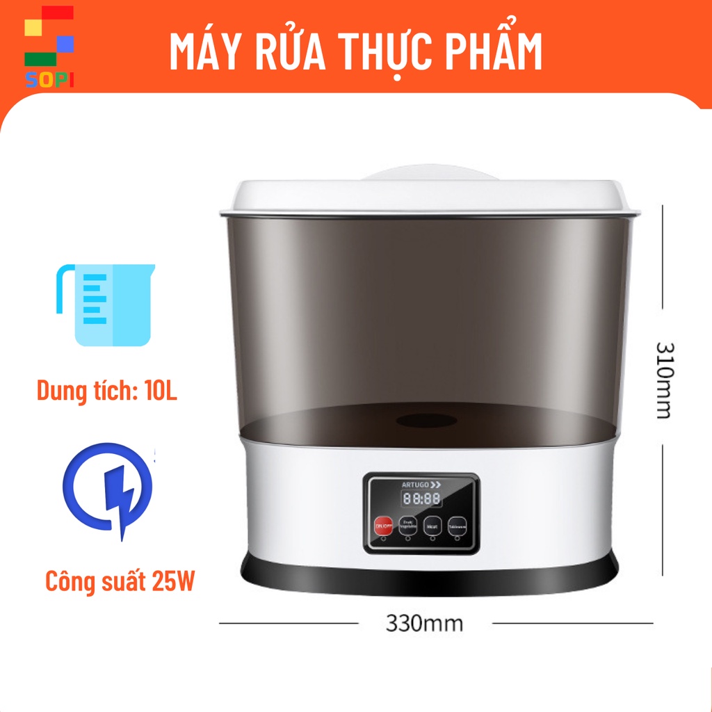 Máy Rửa Rau Củ Quả, Máy Khử Độc Thực Phẩm Bằng Sục Ozone 10, SOPI Store