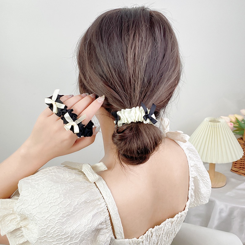 Dây cột tóc co giãn dạng gập hình nơ phong cách Hàn Quốc cho nữ