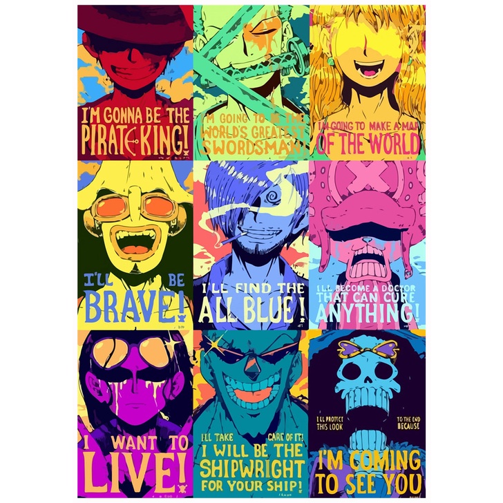 Áp Phích Trang Trí Hình Truyện Tranh one piece
