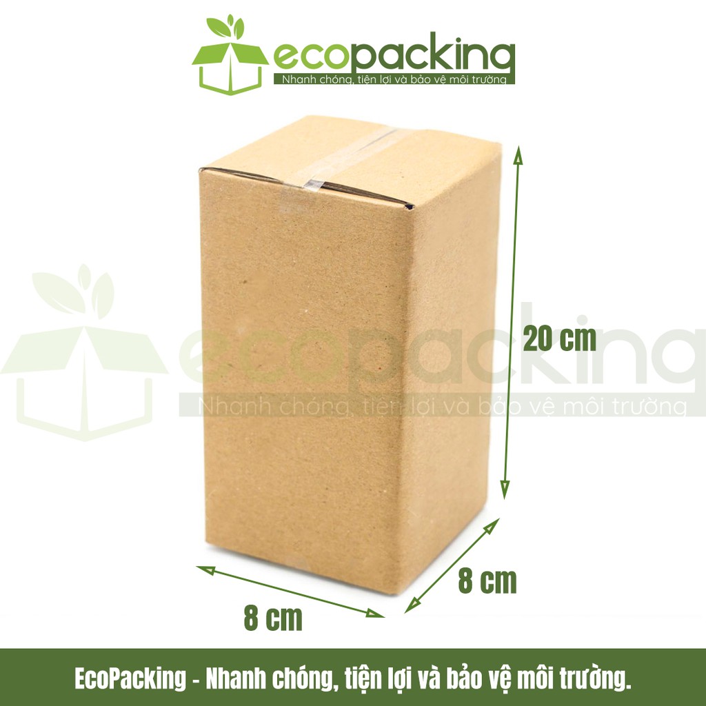 [XẢ KHO] Combo 50 thùng hộp carton 8x8x20 cm để đóng gói giao hàng