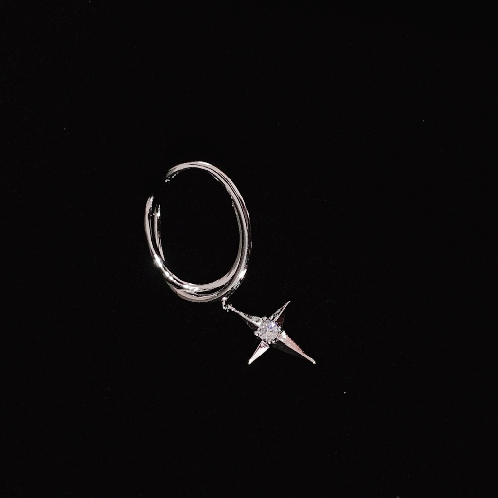 Khuyên tai hình chữ thập màu bạc thời trang retro cá tính dành cho nữ