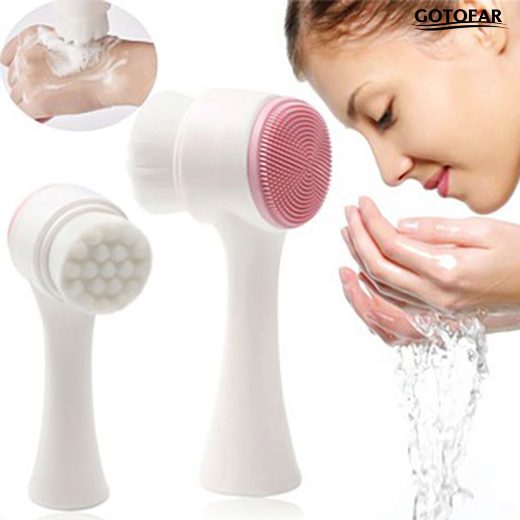 G.T Face Cleansing Brush Hand Held Pore Cleansing Elastic Anti-slip Thoroughly Cleaning Bright Color Face Skin Brush for Beauty