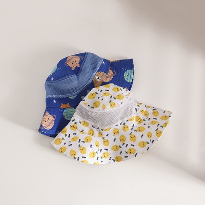 Mũ tai bèo chống nắng thoáng khí in họa tiết hoạt hình cho bé