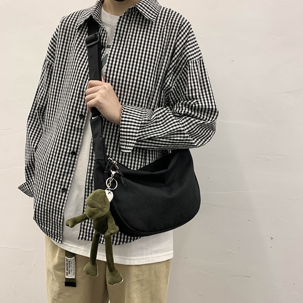 TÚI TOTE ĐEO CHÉO THỜI TRANG VẢI CANVAS PHONG CÁCH ULZZANG ĐỂ SÁCH A4