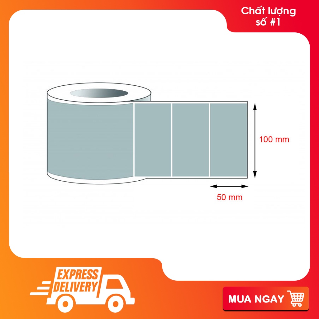 Tem decal thường 100x50mm cuộn 50m