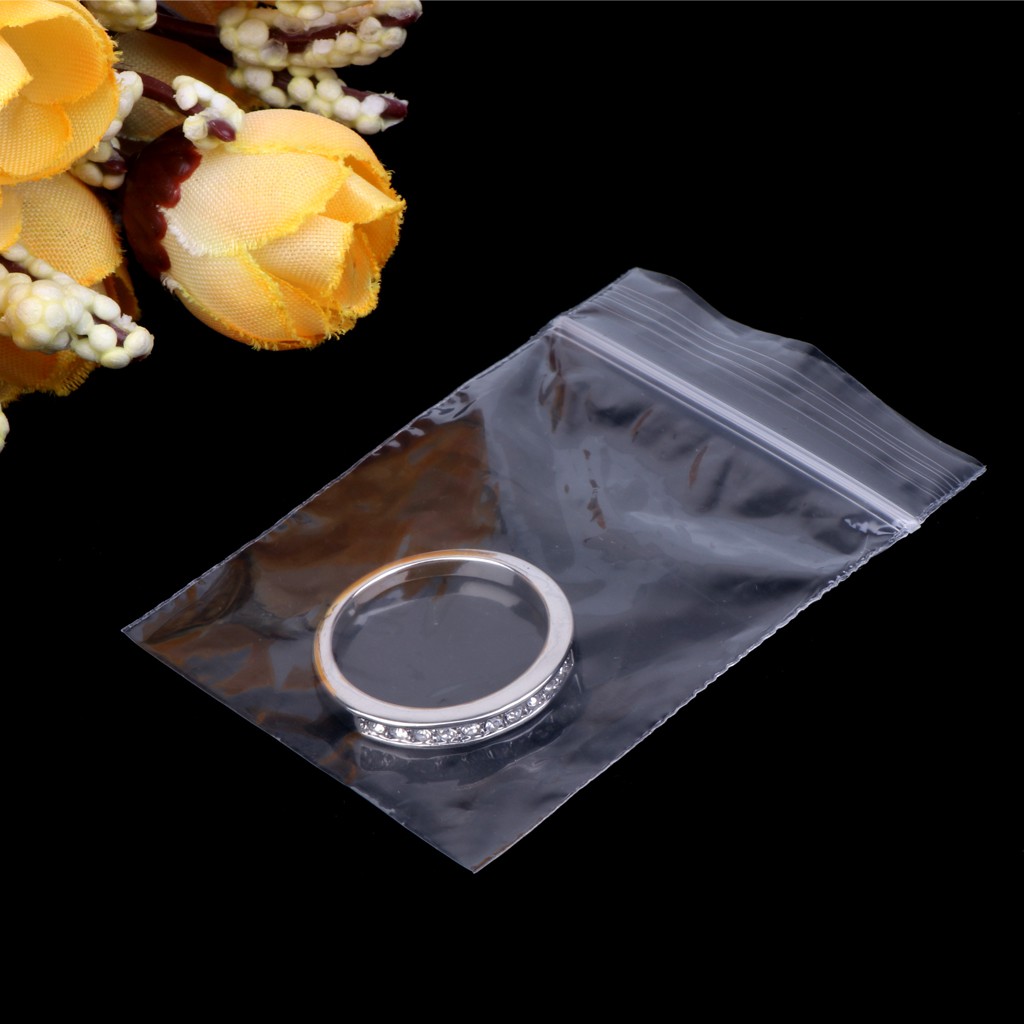Set 100 túi nhựa trong suốt 4cmx6cm khóa zip kín tiện dụng