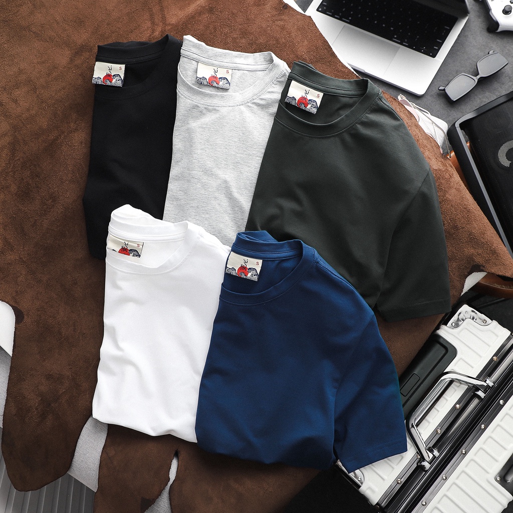 Áo Thun Nam cổ tròn Numbi vải cotton co giãn, in logo, dày dặn, form slimfit AT010835 , Somehow