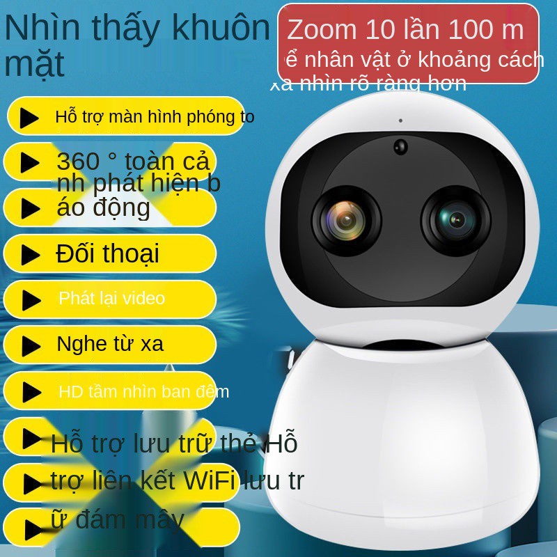 Màn hình thông minh mạng không dây HD 360 độ camera trong nhà và ngoài trời điện thoại di động giám sát WiFi từ