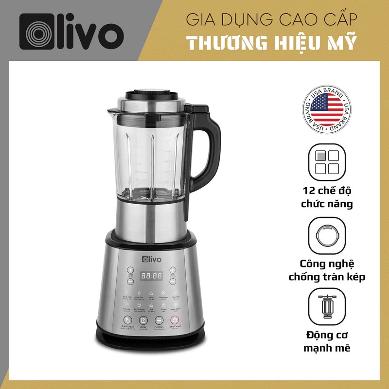 hàng chính hãng Máy làm sữa hạt đa năng Olivo X20, máy nấu xay sữa hạt cực mịn, cực êm dung tích 1.75 lít