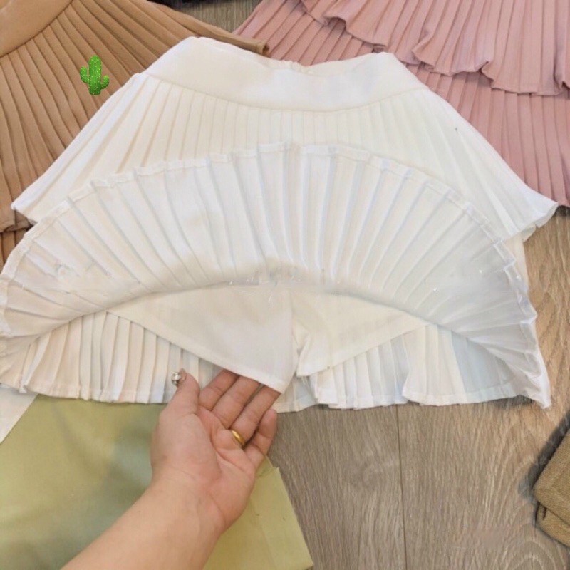 🍀Chân váy dập li 2 tầng mặc rất dễ thương