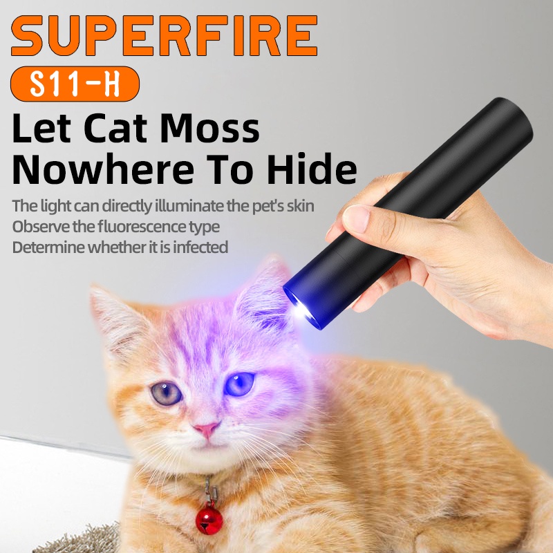 Đèn pin SUPERFIRE S11-H chiếu tia UV 365nm màu đen dành cho kiểm tra tiền giả đa năng