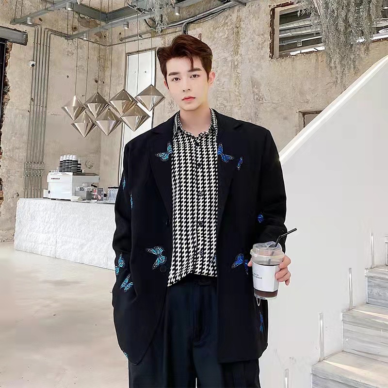 Thời trang nam giới trẻ tay áo dài cao cấp xu hướng áo sơ mi nam kẻ sọc giản dị