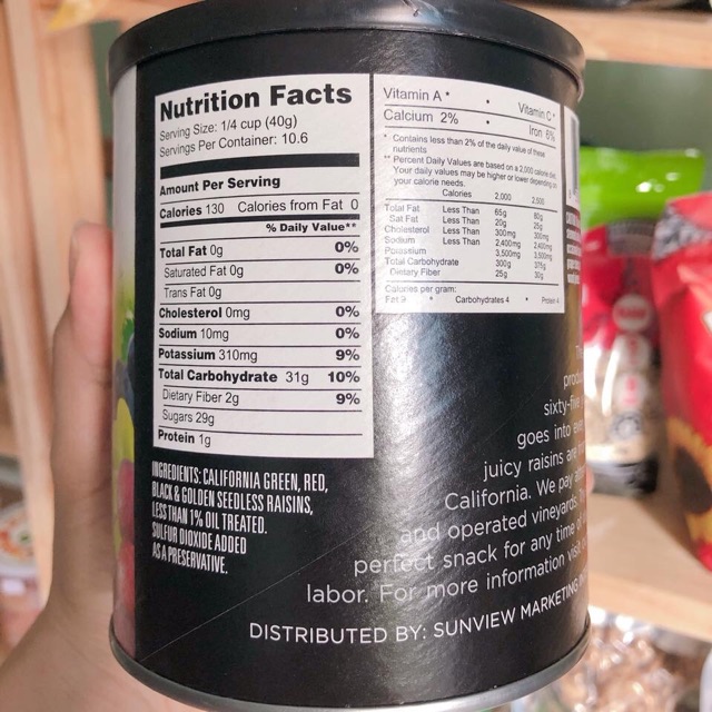 Nho khô 3 màu Sunview Raisins nhập khẩu Mỹ 425g