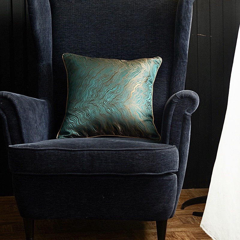 Vỏ gối tựa lưng lụa dệt vân sóng TOTORO HOUSE áo gối vuông sofa sang trọng thời thượng đẳng cấp 45x45cm | BigBuy360 - bigbuy360.vn