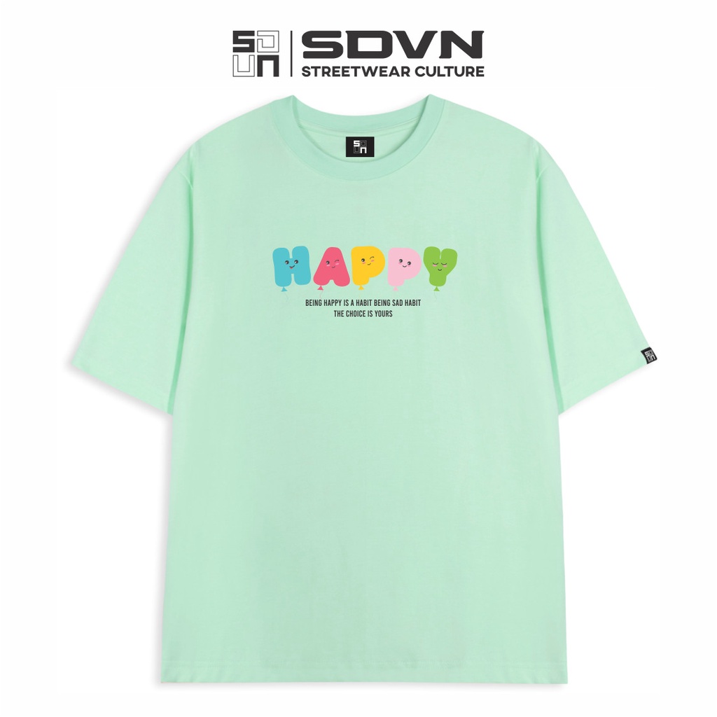 Áo Thun Unisex Nam Nữ Form rộng Local Brand SDVN HAPPY
