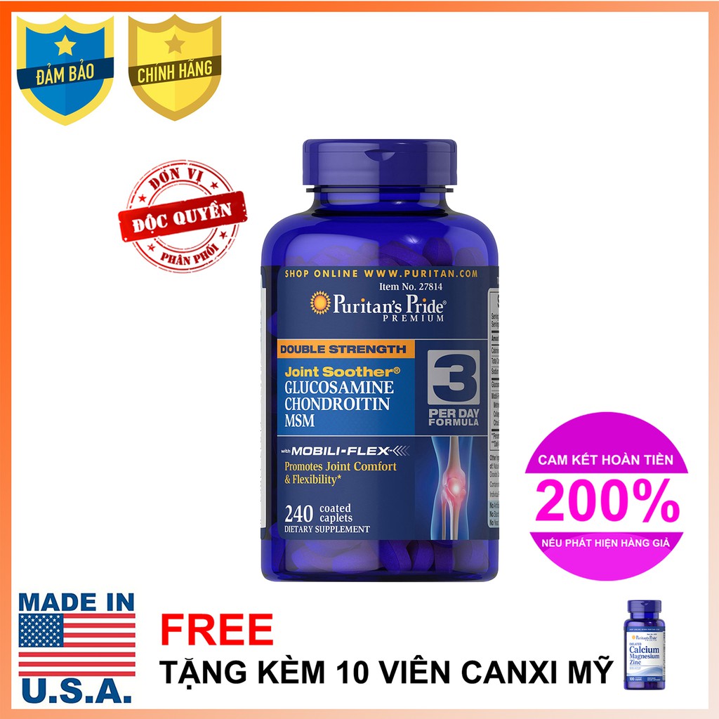 Viên uống giảm viêm khớp Double Strength Glucosamine 240 viên