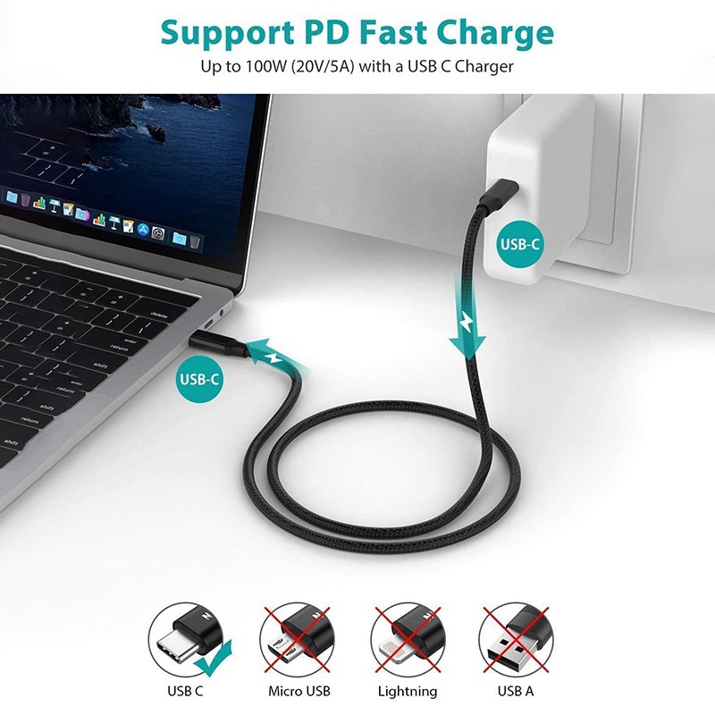 Data Cable, USB C to USB C 3.1 Gen 2 Data Cable 10Gbps Data Transmission for Thunderbolt 3, MacBook Pro, iPad Pro(1.5M)