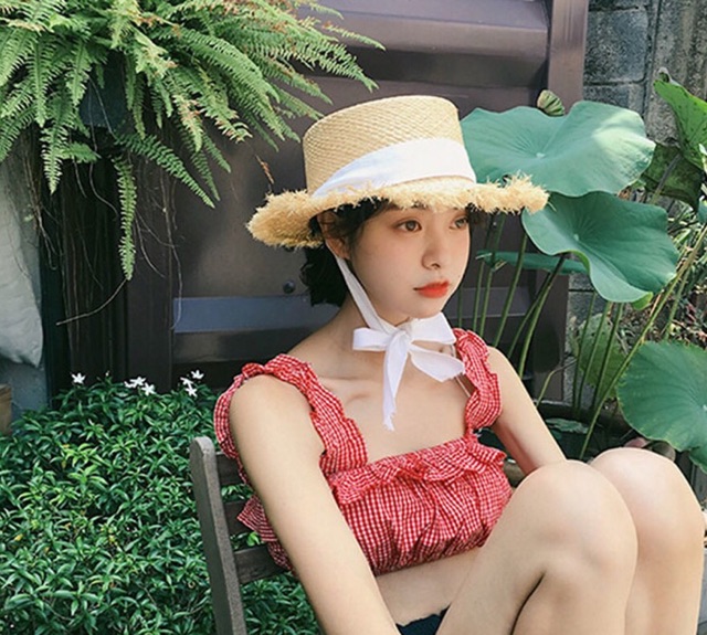 Mũ rơm quai trơn ulzzang