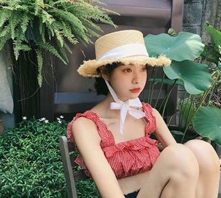 Mũ rơm quai trơn ulzzang