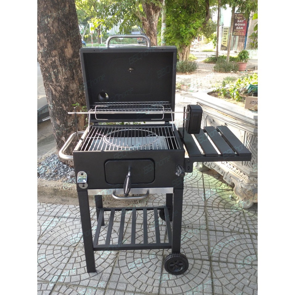 Bếp nướng than hoa hàng xuất khẩu LM1523 có mô tơ xoay gà, vịt tự động