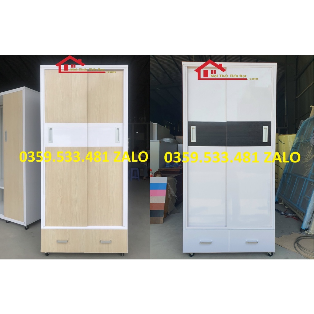 Tủ quần áo 2 cánh lùa nhựa Đài Loan 1m6,1m8x80 mẫu đẹp Freeship HCM