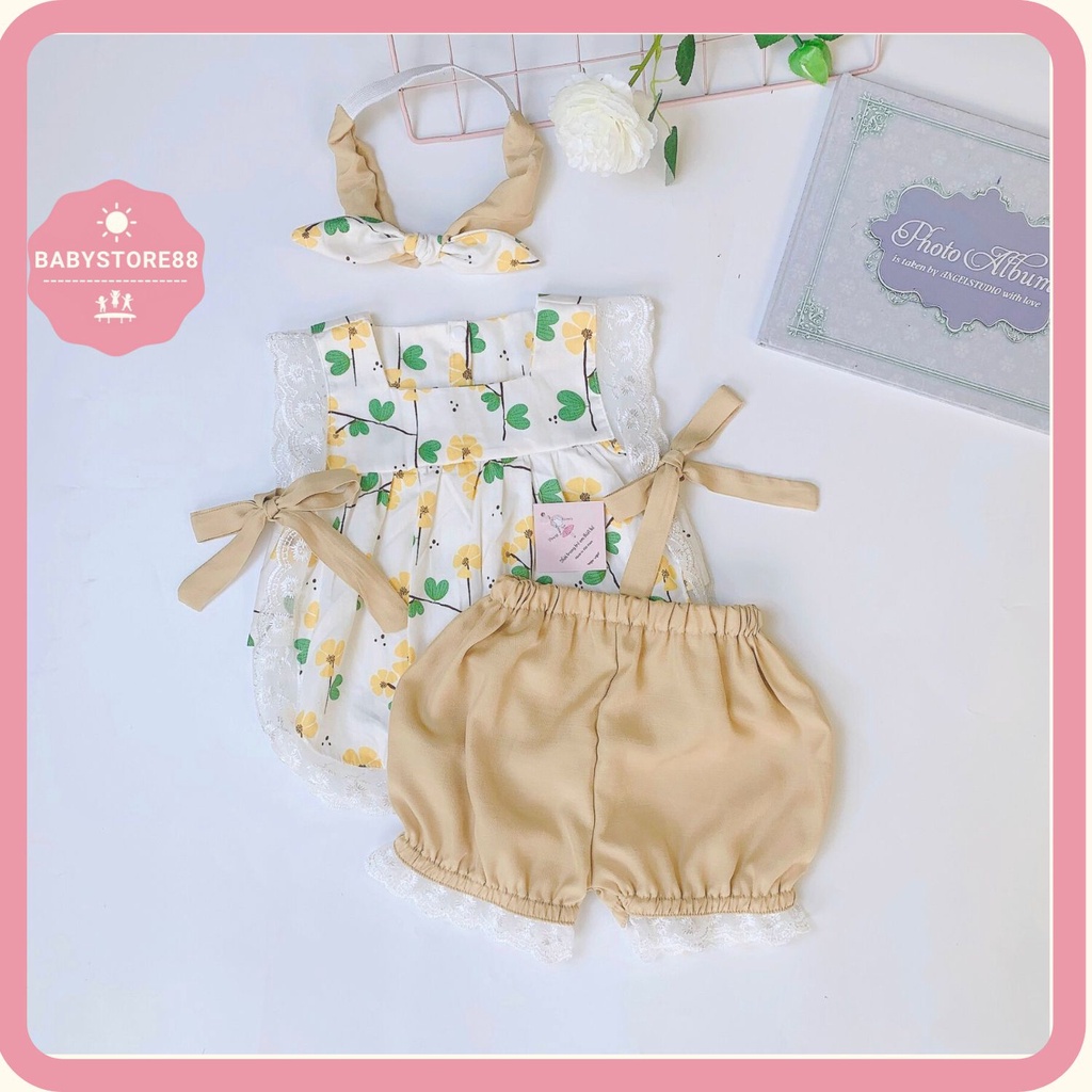 Set váy áo thiết kế cao cấp bộ sơ sinh cho bé gái V9 thời trang cho bé BABYSTORE88