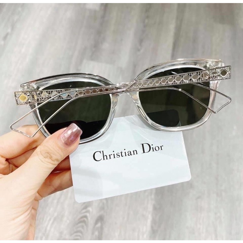 Kính thời trang dior gọng bạc măt tráng gương
