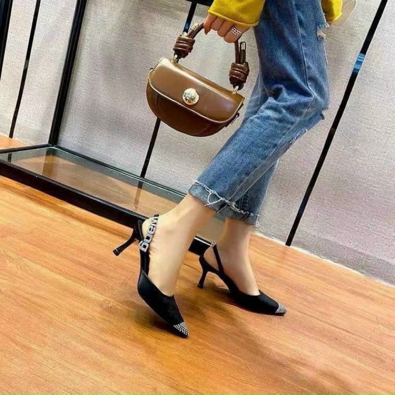 Giày Alexander Wang Mũi Đá Hở Gót Hàng Chuẩn Loại 1 Fullbox Bill