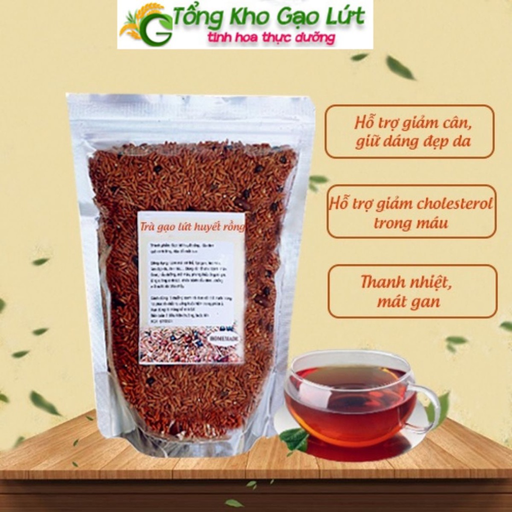 Trà Gạo Lứt Huyết Rồng, trà gạo lứt ĐẬU ĐEN + ĐẬU ĐỎ giúp giảm cân và thanh lọc cơ thể - 1KG