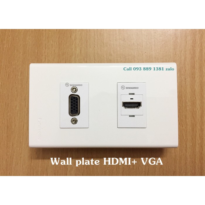 Ổ cắm HDMI + VGA âm tường - wallplate HDMI, VGA [ảnh chụp thật]