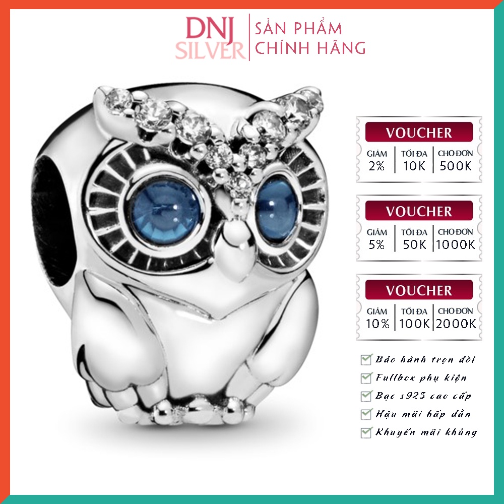 [Hàng cao cấp] Charm bạc 925 cao cấp, hàng chuẩn bạc - Charm Sparkling Owl thích hợp để mix vòng tay charm - DN120
