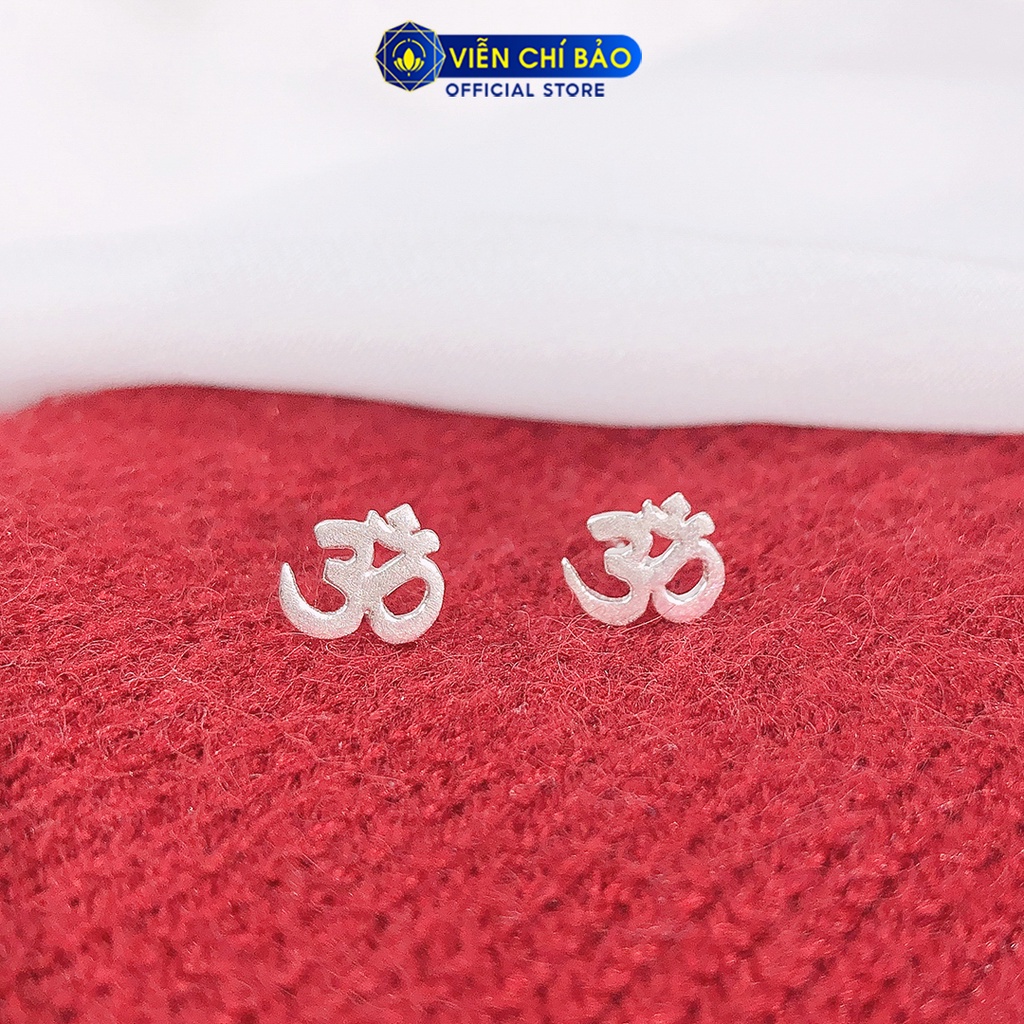 Bông tai bạc nữ nụ chữ Om chất liệu bạc S925 thời trang phụ kiện trang sức nữ thương hiệu Viễn Chí Bảo B000085