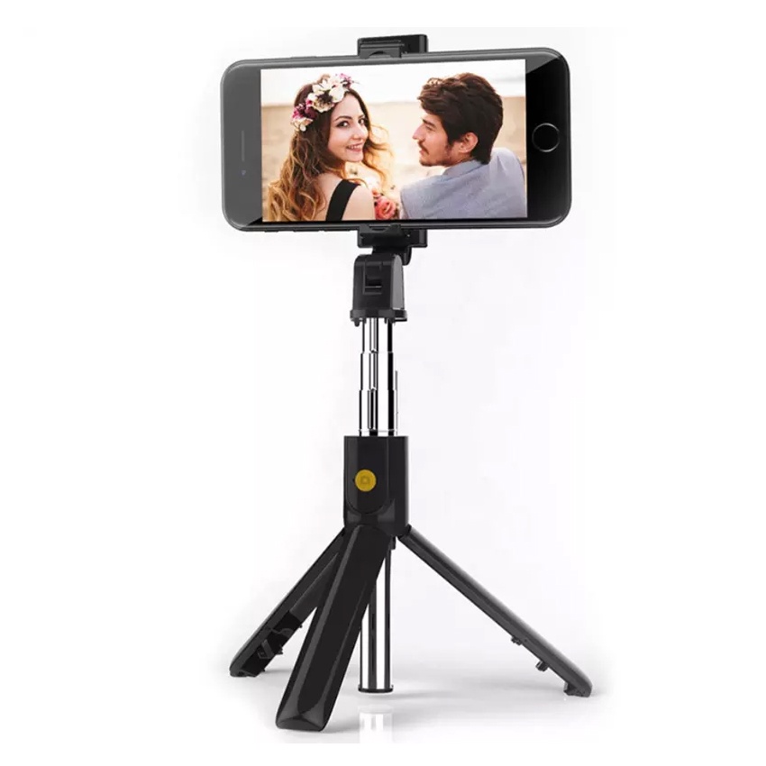 Gậy chụp hình 3 chân có bluetooth K10 chụp ảnh selfie tự sướng bằng remote, kẹp xoay 360 độ