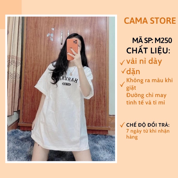 Áo thun unisex nam nữ tay lỡ form rộng in hình chữ CaMa Store M250