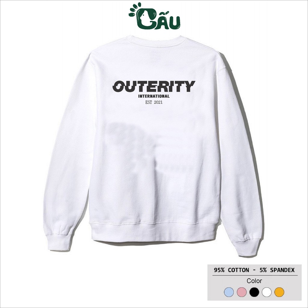 Áo sweater GẤU 194 vải thu đông co dãn, dày dặn mềm mịn form rộng phong cách Unisex - Sweater OUTERITY