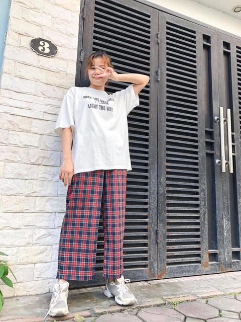 Quần suông caro ống rộng nữ ( ảnh thật ) | BigBuy360 - bigbuy360.vn